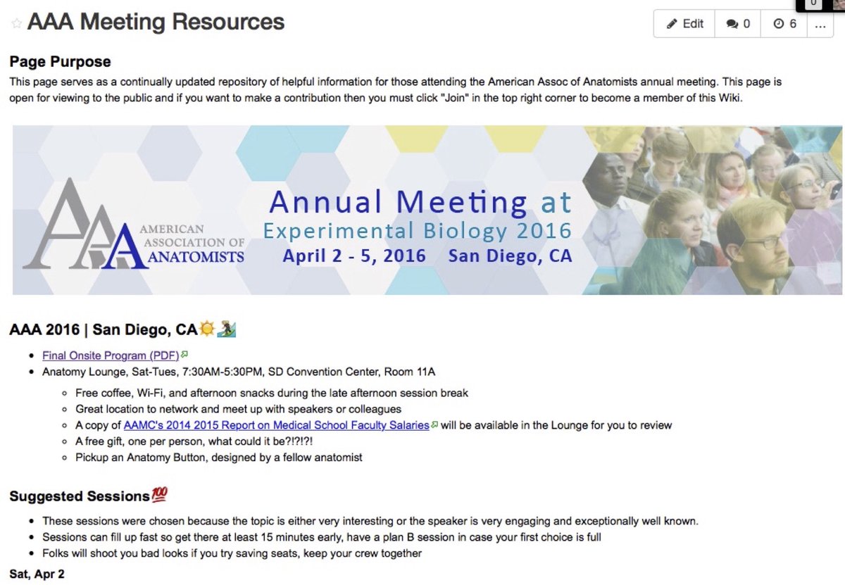 Looking for #anatomy16 resources? Checkout this Wiki page and please RT!  denversom.wikispaces.com/AAA+Meeting+Re… #expbio #wiki