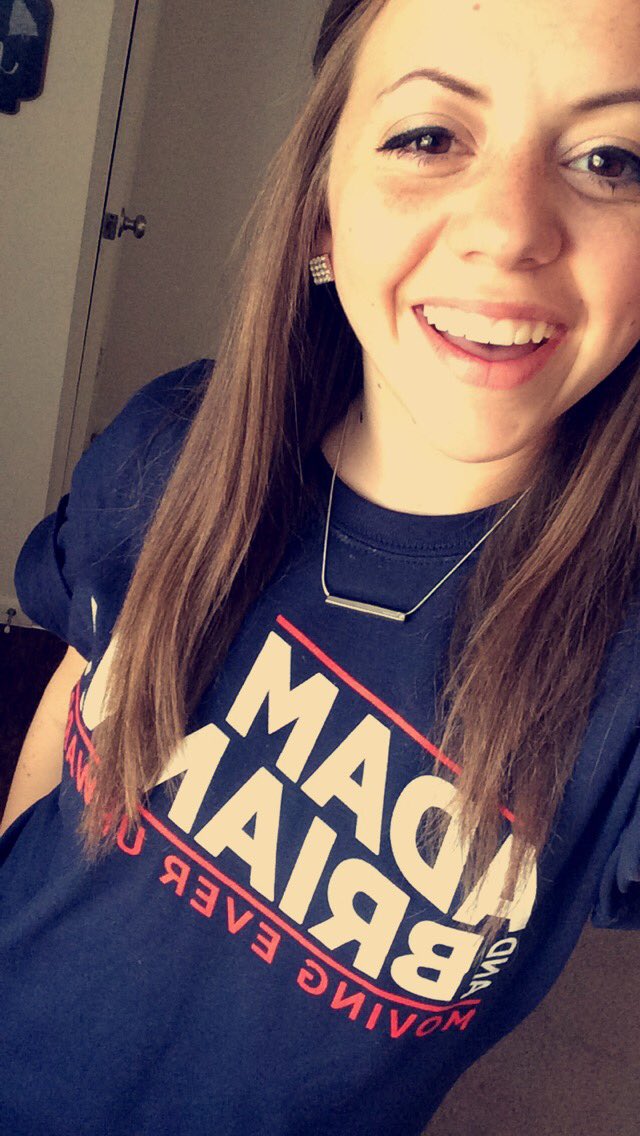 _joyashley's tweet photo. Reppin @AdamandBrianna today. Make sure you vote for student body pres and vp on April 6th-8th! #MovingEverUpward https://t.co/9Tz78JA7bE
