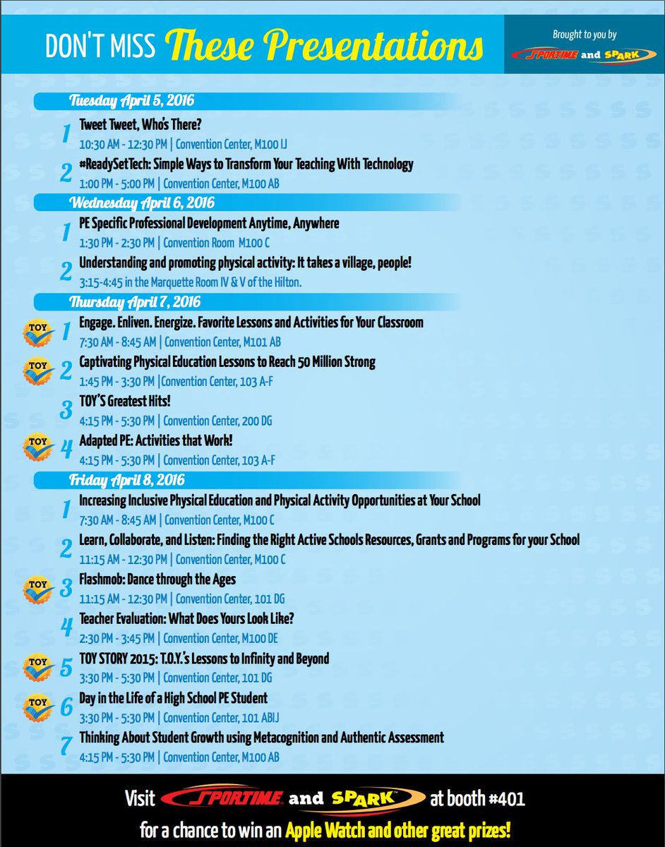 MissHartl's tweet image. Check out the #TweetTweet and #ReadySetTech sessions at the @SHAPE_America Conference on 04/05!  #physed #sparkpe