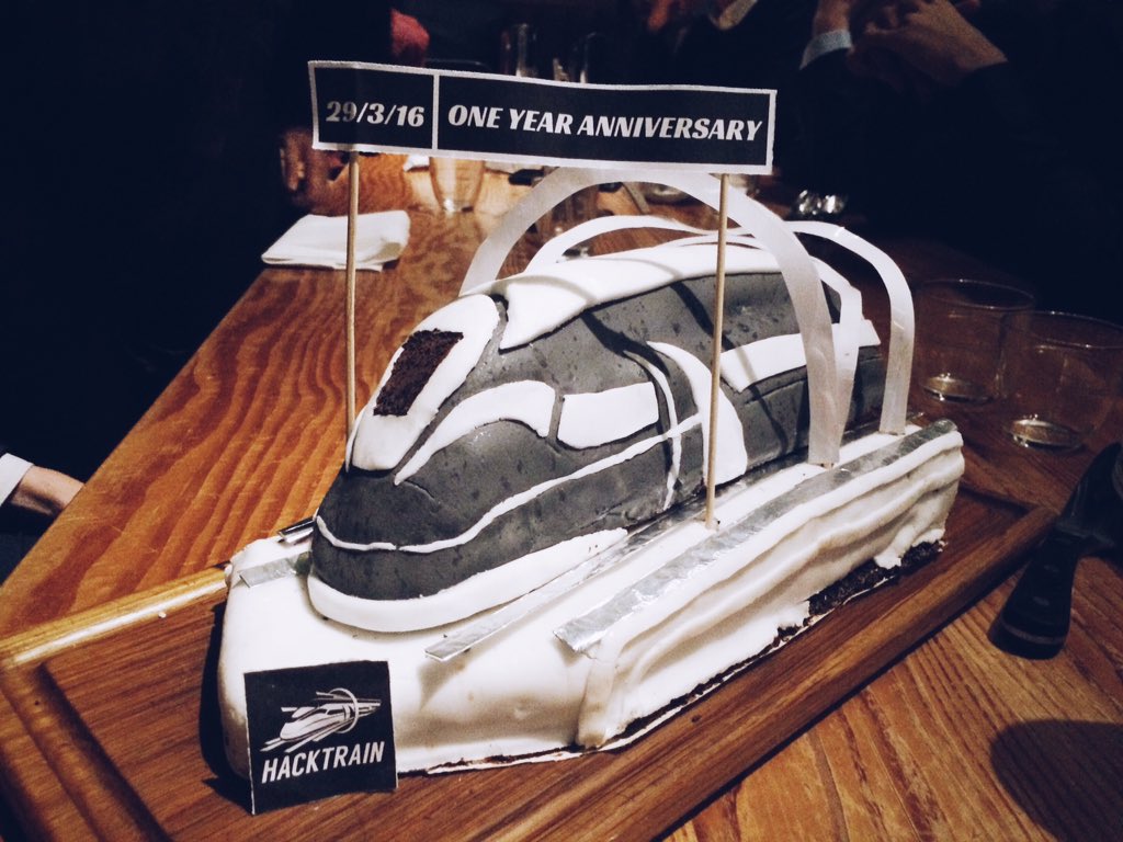 hackpartners's tweet image. Celebrating our one year anniversary in style with a cake made by our intern at work! #Hacktrain #cake #letsdothis