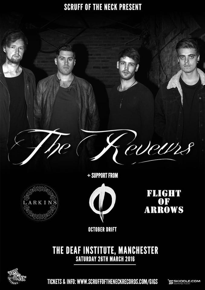 LIVE REVIEW
<a href="/SOTNRecords/">Sound Of The Nation</a>

<a href="/TheReveursUk/">The Reveurs</a> 
<a href="/octoberdrift/">October Drift</a> 
@LarkinsBand 
<a href="/FlightOfArrows/">Flight Of Arrows</a>
 
emergingnorth.com/sotn-the-reveu…