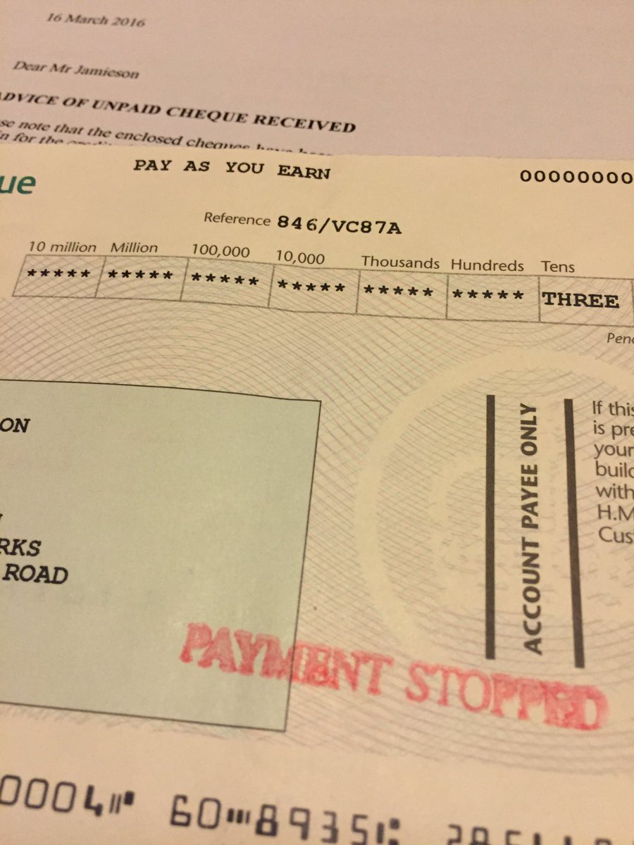 Tax Rebate Cheque To Clear