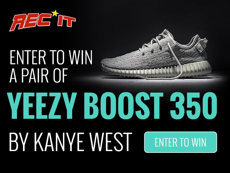 Download our mobile <a href="/RECITcollege/">REC*IT</a> - bnc.lt/NWuc/h3K7SNqQ4q to enter a chance to win a pair of Yeezy 350 Boosts!