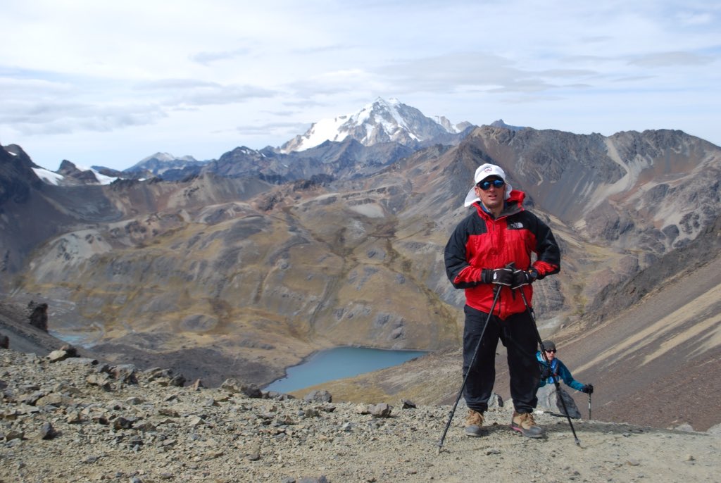 1globetrekker's tweet image. #NeverStopExploring 
#TNFContest
On the summit of Mount Austria, Bolivia,
With Huayna Potosi in background
