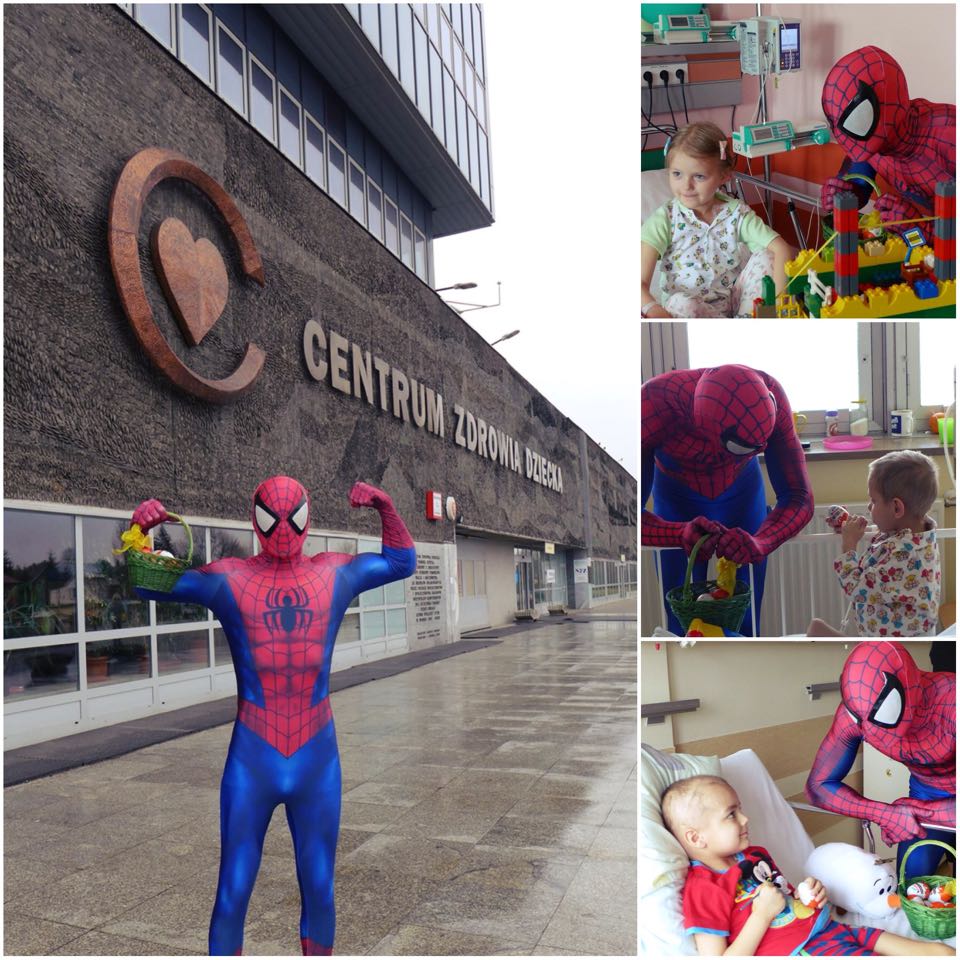 ligabohaterow's tweet photo. Nasza fundacja nie próżnuje! Wielkanocny Spiderman #Wielkanoc2016 #CentrumZdrowiaDziecka #Warszawa https://t.co/KxVvOghcSq