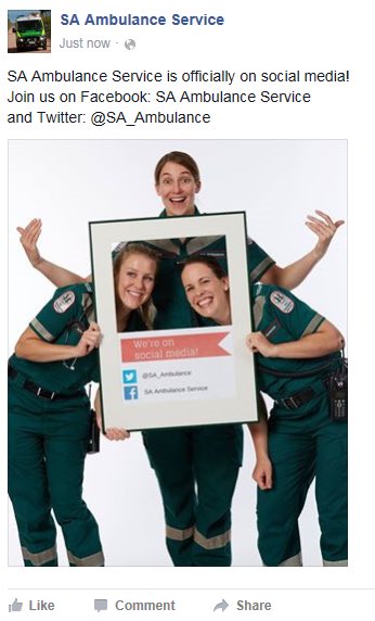 BREAKING: South Australia Ambulance Service joins Twitter &amp; Facebook with new corporate accounts. Check them out...