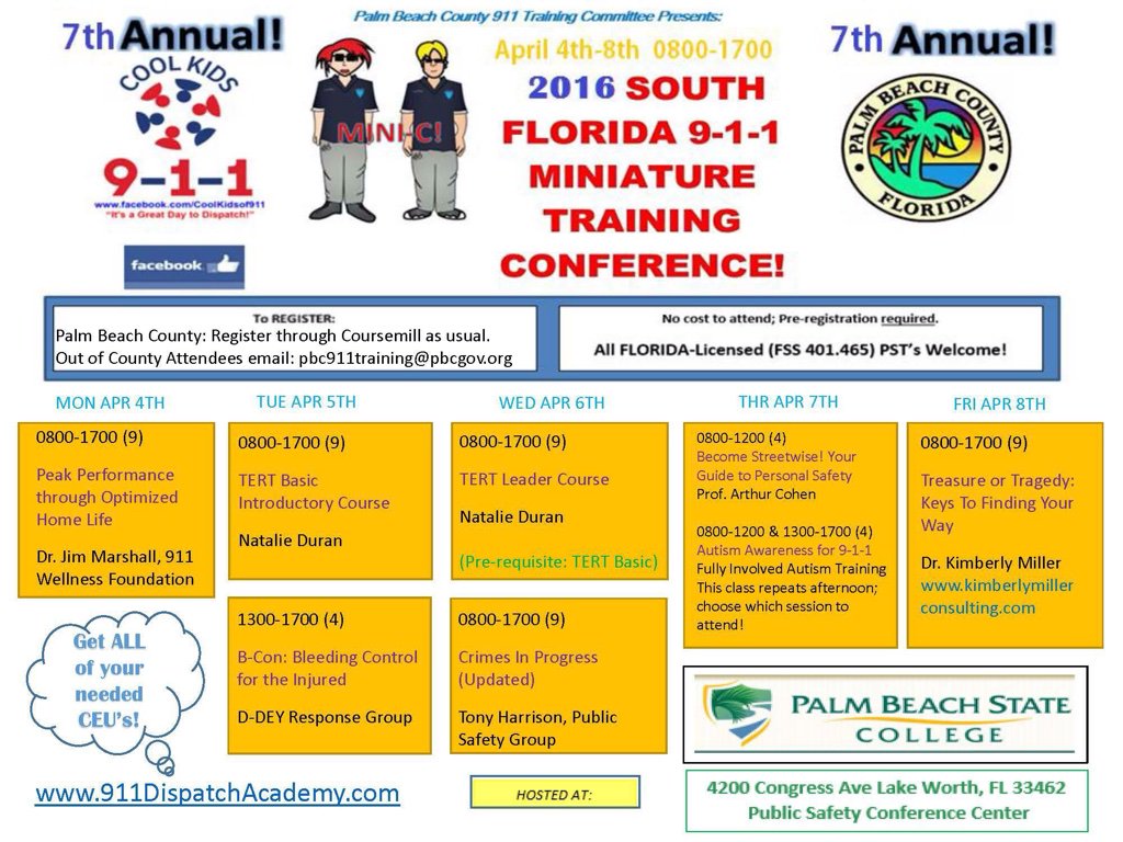 CoolKidsof911's tweet photo. Did we mention #MiniC2016? #CoolKidsof911 you need to look into this #free #training #continuingeducation #911Family https://t.co/TWfXNHnEZN