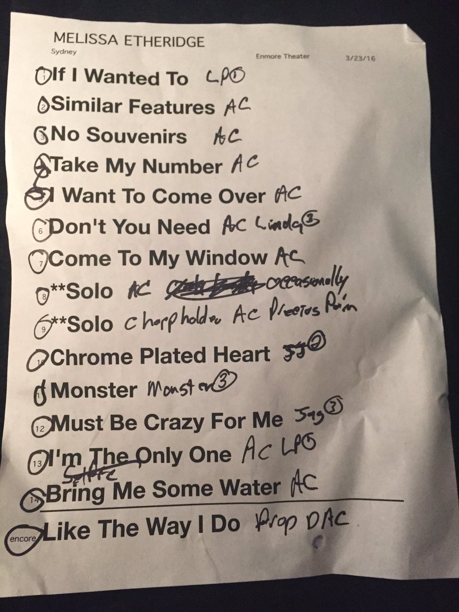 Morrison618's tweet image. Newtown set list first night.