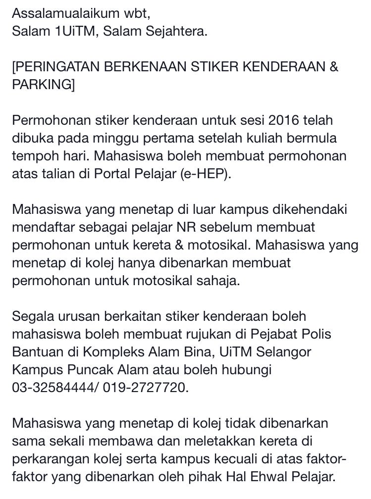 Asrul Ahmad على تويتر Peringatan Mengenai Stiker Kenderaan Sila Ambil Perhatian Mulai Berkuat Kuasa Pada 1 4 2016 Maklumkan Pada Semua Https T Co Bj8vn9rrhg