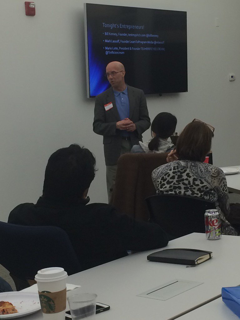 QuinnAndy's tweet photo. @billkenney talking about #babyfood and #pancakes #ctem1 for #startups https://t.co/CtsCGSn7P6