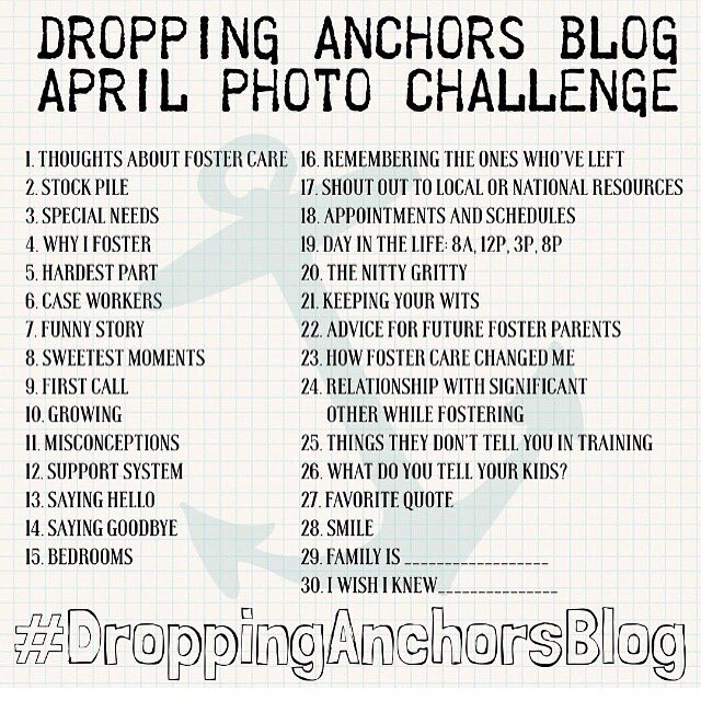 DropAnchorsBlog's tweet photo. Who's joining? Share this pic with your favorite #fosterparent! Photo challenges are a great way to find community. https://t.co/Mh6janS9x9