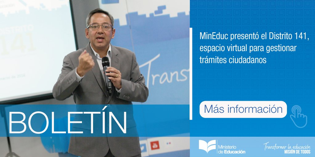Educacion_Ec's tweet photo. [BOLETÍN] #Distrito141 tiene como objetivo optimizar la gestión administrativa de #MinEducEc➡https://t.co/XjzlxHLWZW https://t.co/zjPXbt50t1