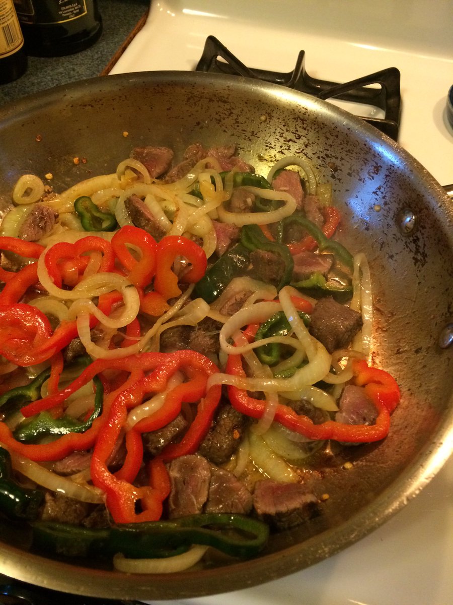 kangoff's tweet image. Yum! Fajitas made with leftovers. My first pic with #imagedescriptions #a11ywin  (Not very exciting) #bpspln #DeafEd