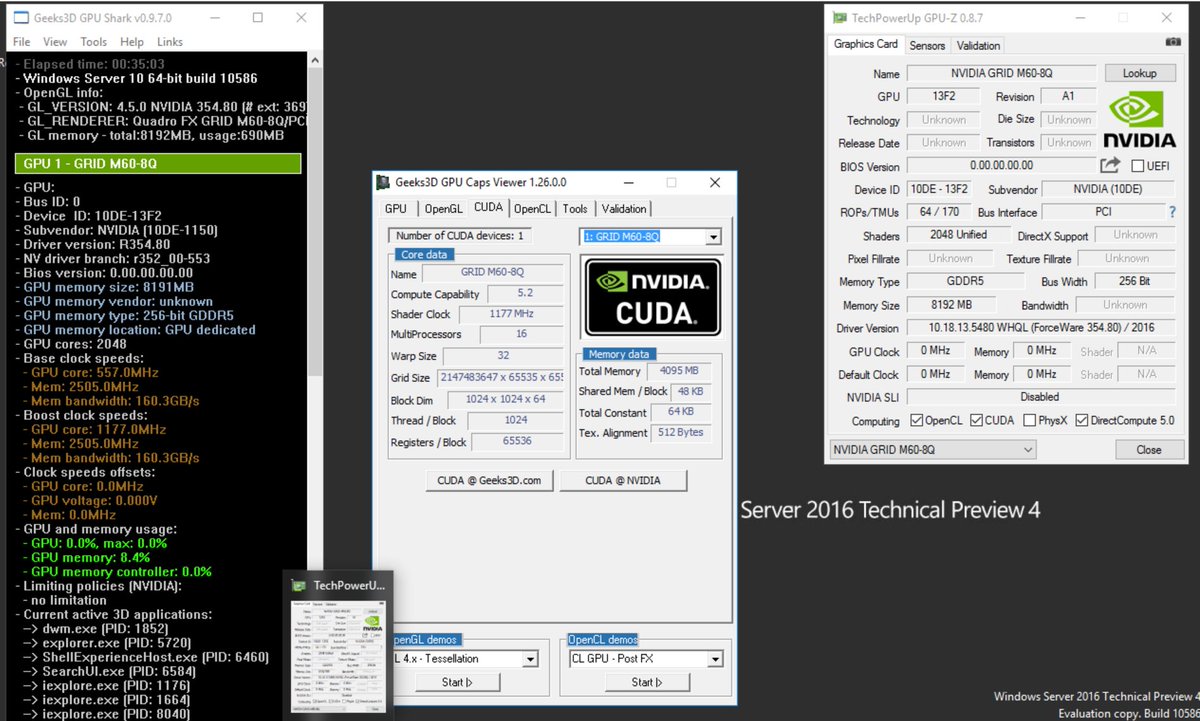 _POPPELGAARD's tweet photo. #GPUFACTS @microsoft @windowsserver 2016 TP4 with @NVIDIAGRID M60 #M60-8Q GPU profile running from @xenserver https://t.co/BnZzwLCYL8