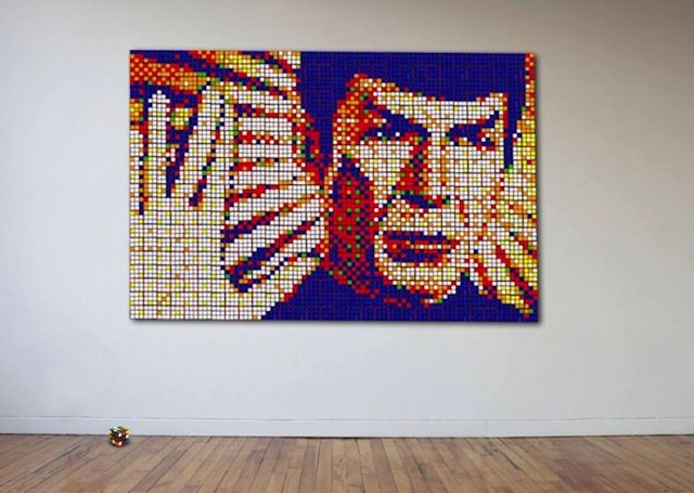 fubiz's tweet photo. Mosaic Art with Rubik’s Cubes https://t.co/EKUVM2G6KV https://t.co/UZu8VqKLKF