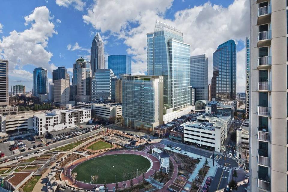 New renderings of the Kimpton hotel adjacent to 300 South Tryon, with 216 rooms and featuring a rooftop bar.