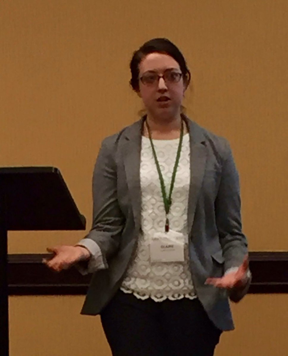 Claire killed it! One down, 3 more Mac undergrad presentations left. #AAG2016 #heymac