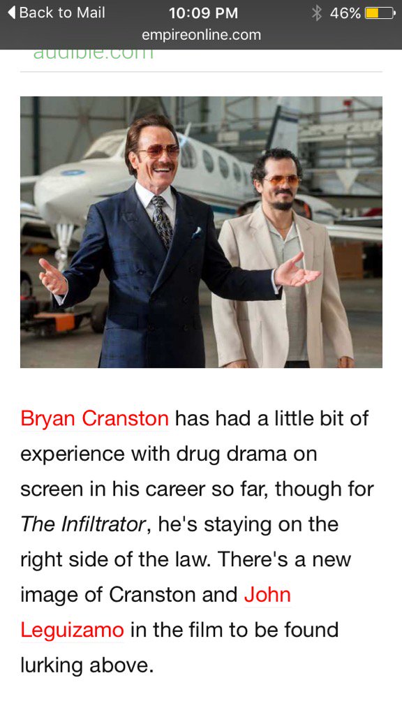 JohnLeguizamo's tweet photo. @BryanCranston crushes it so does @bradfurman #infiltrator movie July 15. 3k theaters in America https://t.co/JVEfyCXw6u