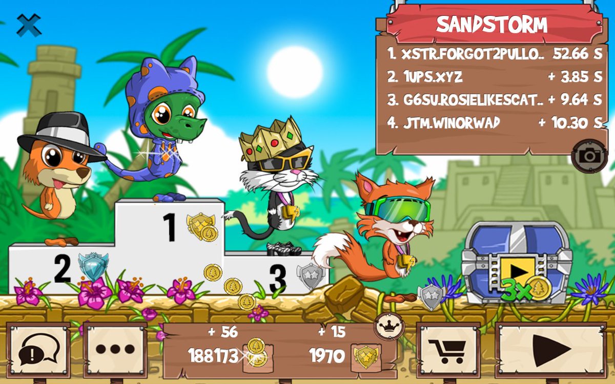 GymIsLife25's tweet photo. Get on my level, son! #funrun2 #XYZ #Rosielikescats #winorwad https://t.co/HthSUxRsYK