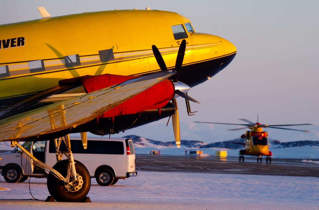 jameshenrybell's tweet photo. RT @FrankReardon1: #YFBSpotters #Iqaluit #CargoNorth #CFKAL #DC3 @BaslerTurbo #BT67 #CH149 #Cormorant on MAR.29.2016 https://t.co/VRVV08HAbL