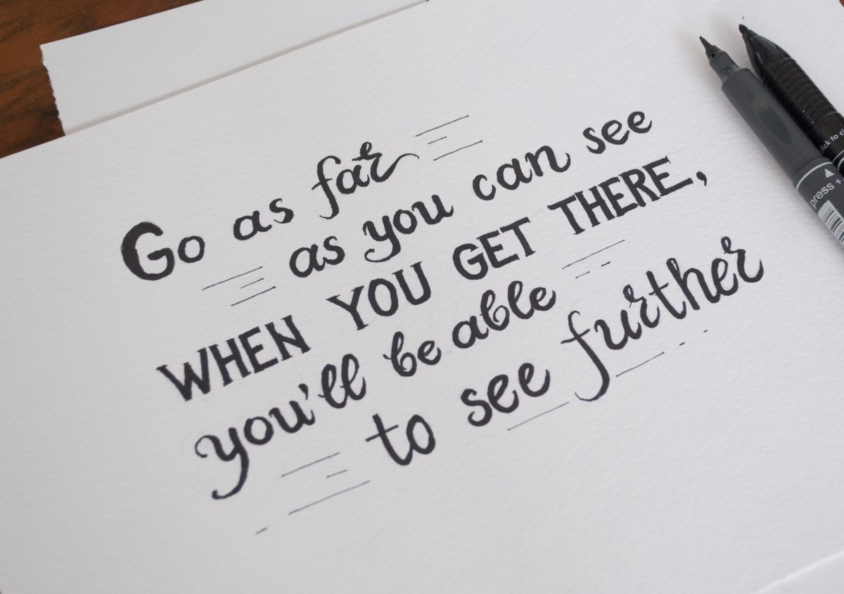 baeldung's tweet image. New hand-lettering illustration: "Go as far as you can see, when you get there you'll be able to see further"