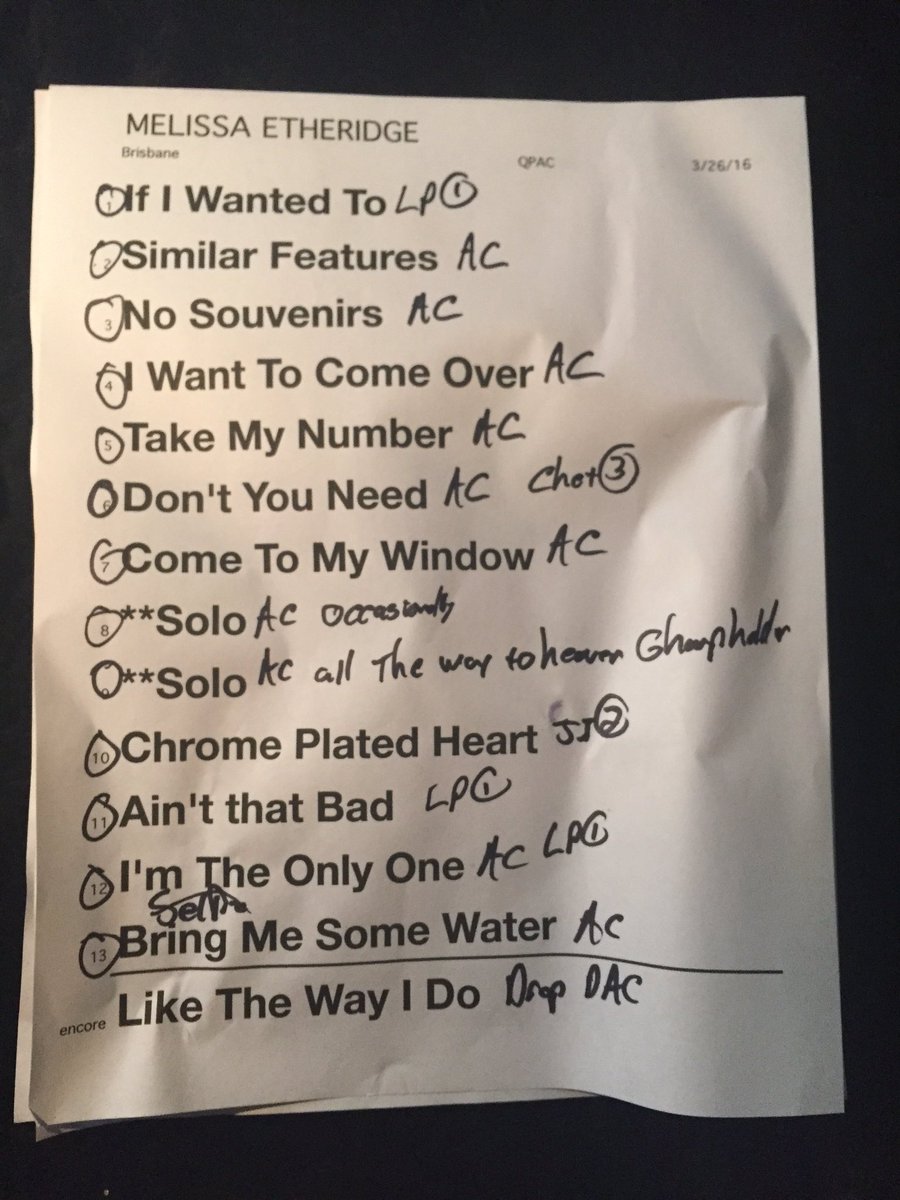 Morrison618's tweet image. Brisbane Setlist.