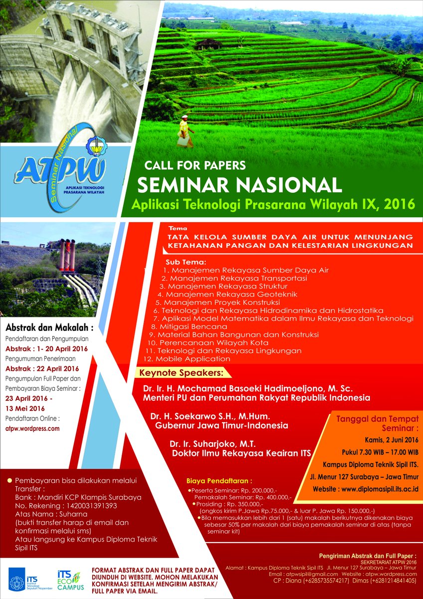 FT_UAJY's tweet photo. Seminar Nasional : Aplikasi Teknologi Prasarana Wilayah IX, 2016 https://t.co/ov0T2YGZQn
