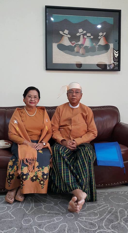 #Myanmarpresident U Htin Kyaw and First Lady Daw Su Su Lwin 😍