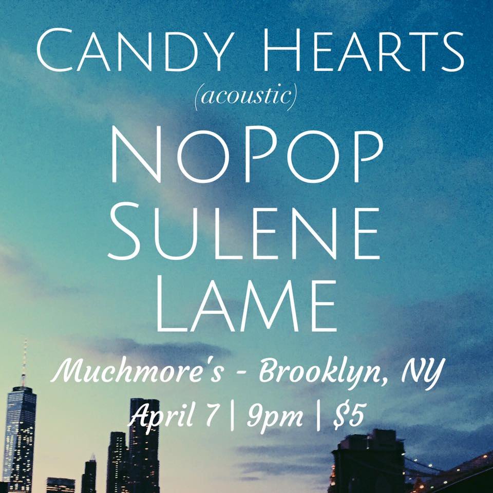 🙀 I've got a show coming up next week in Brooklyn with <a href="/CandyHeartsBand/">candyheartsband</a> @laynemontgomery and <a href="/NoPopBand/">NoPop Band</a> 💙🎸🎤🎉