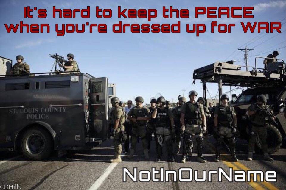 CDZ_999's tweet photo. It's time to demilitarize the police. #bernie2016 #BlackLivesMatter #ToneDoneForWhat #PoliceState #FeelTheBern https://t.co/5A6A0ZKd0r