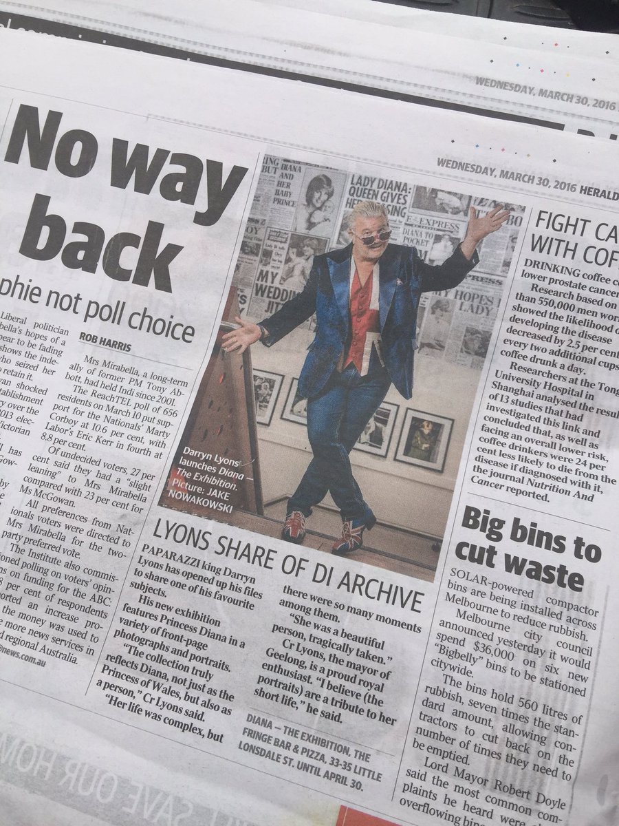 fringemelbourne's tweet photo. Who else saw @DarrynLyons starring on pg 8 of the @theheraldsun #dianaatthefringe https://t.co/GzldhVZUpm