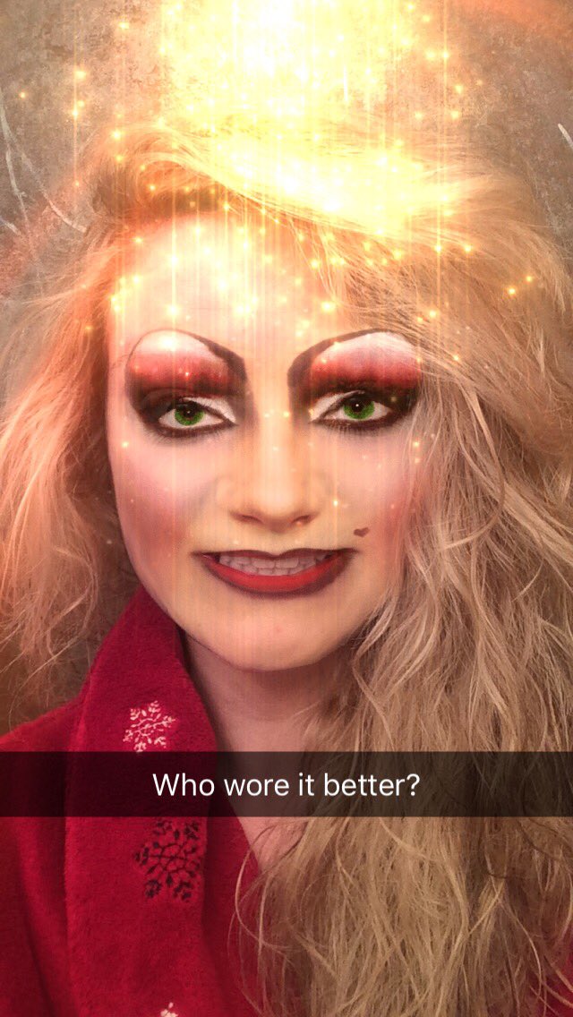 kwels18's tweet photo. The age-old question: who wore it better? #snapchat #filterwars https://t.co/Z4g8UjWXS4