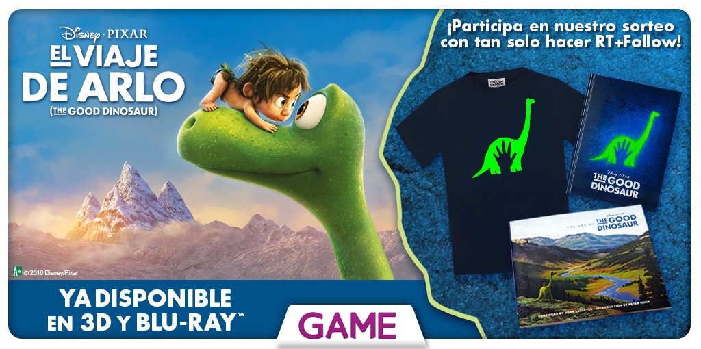 RT &amp; Follow @videojuegosGAME y gana uno de los 3 lotes de El Viaje de Arlo que sorteamos 🎁 blog.game.es/sorteo-el-viaj…