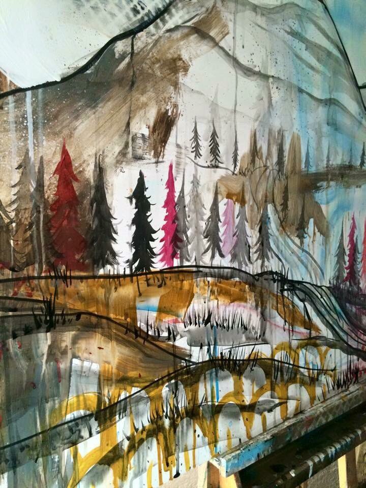 Mason18341300's tweet photo. Places I want to be #painting #mountains #Earth #liquitex #abstractart #goldenpaints #artists https://t.co/TXCwxoVkrT