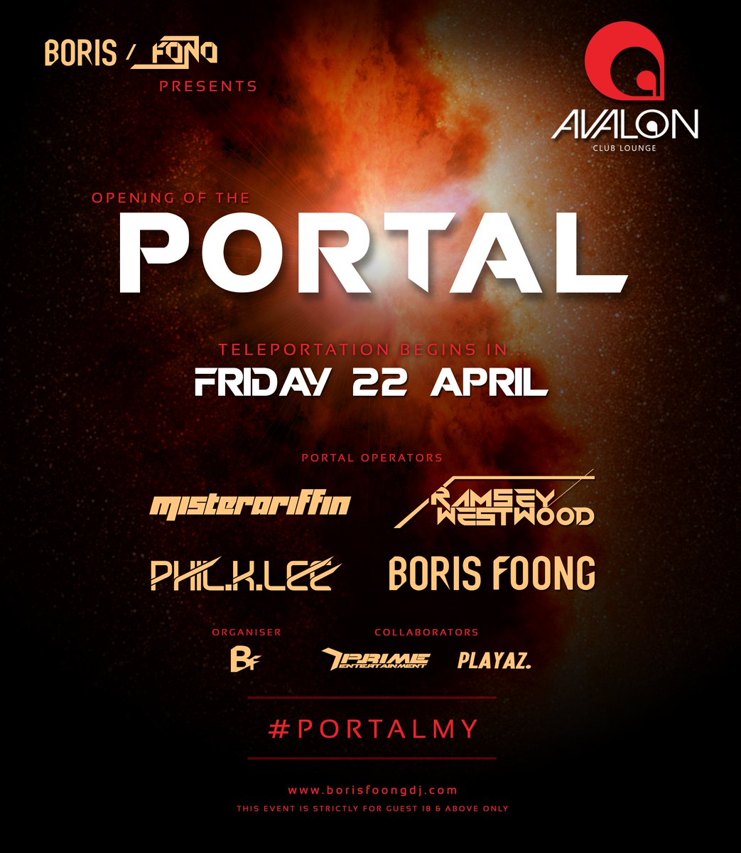 hardergrounds's tweet photo. In collaboration w/ Boris Foong &amp; Fono, we pres to you PORTAL! Join us at Avalon TREC, 22 April. #PortalMY #PrimeEnt https://t.co/njNzV5q7U5