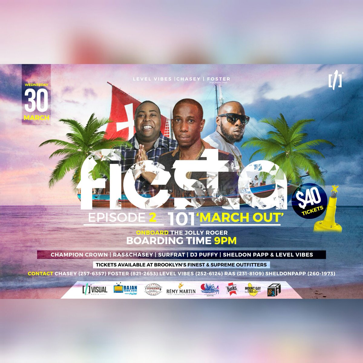 djchrisgayle45's tweet photo. Tonight Tonight Tonight!! @levelvibes246, @DjChasey and #Foster presents #Fiesta101 onboard the #JollyRocka #GetDey https://t.co/6EZMqzfpv8