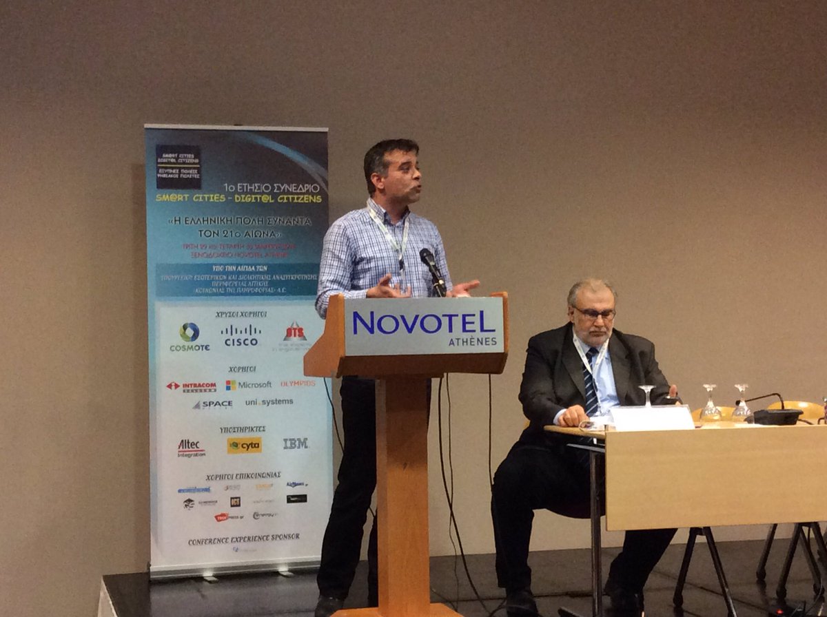 SCDCConference's tweet image. Στο βήμα ο κος Χρήστος Χρυσός της @otsgr, Εκθέτη και Χρυσού Χορηγού του συνεδρίου. #SmartCitiesGR