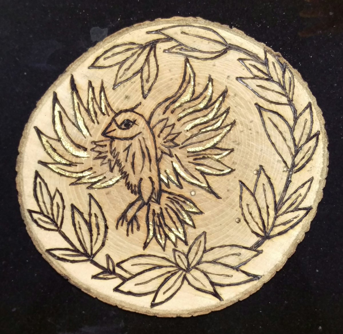 DesignsNest's tweet photo. Gold work completed and first coat of varnish done. Looking very nice... £30 (exc P&amp;P) https://t.co/NhOt4hHJKT