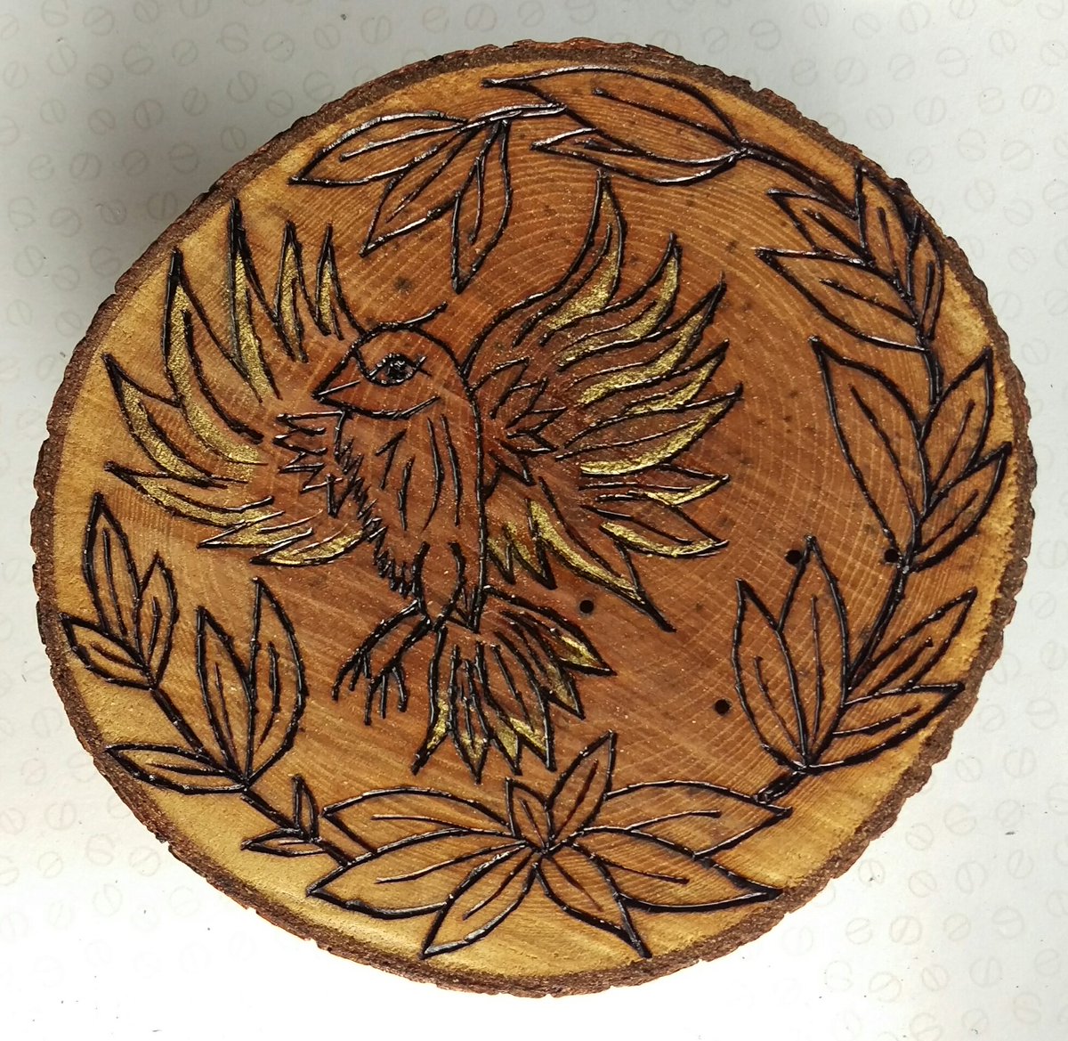 DesignsNest's tweet photo. Gold work completed and first coat of varnish done. Looking very nice... £30 (exc P&amp;P) https://t.co/NhOt4hHJKT