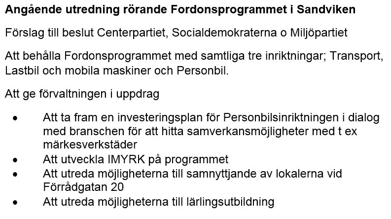 signebrockman's tweet photo. Nu har Kunskapsnämnden fattat beslut om Fordonsprogrammet i #Sandviken. Det blev S-C-Mp-förslaget. https://t.co/jQXwZpHQeh