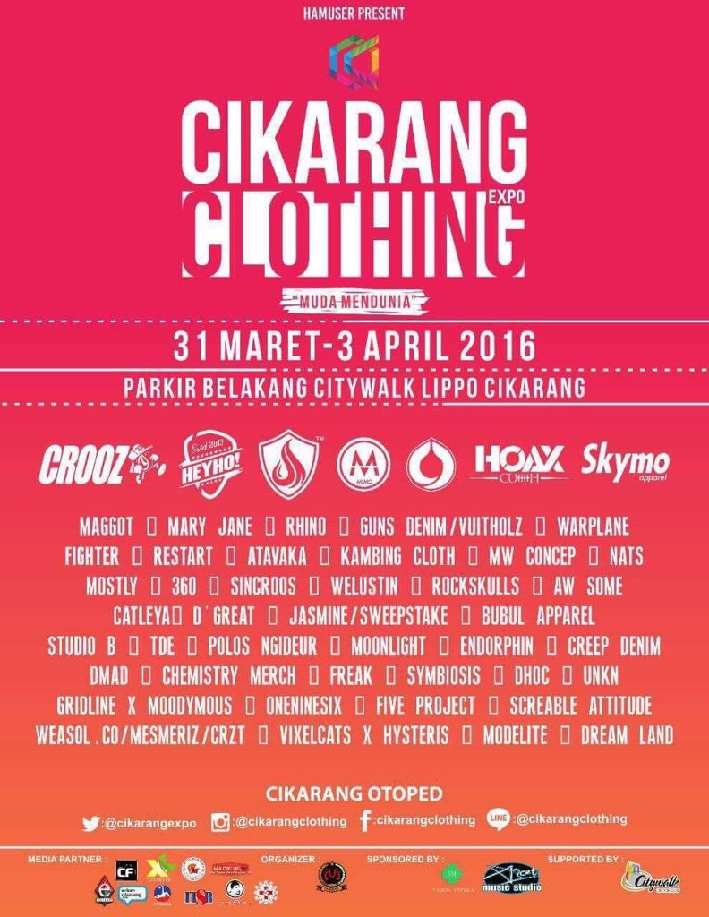 Jangan lupa datang ya. Besok kami hadir di Cikarang Clothing Fest!😁