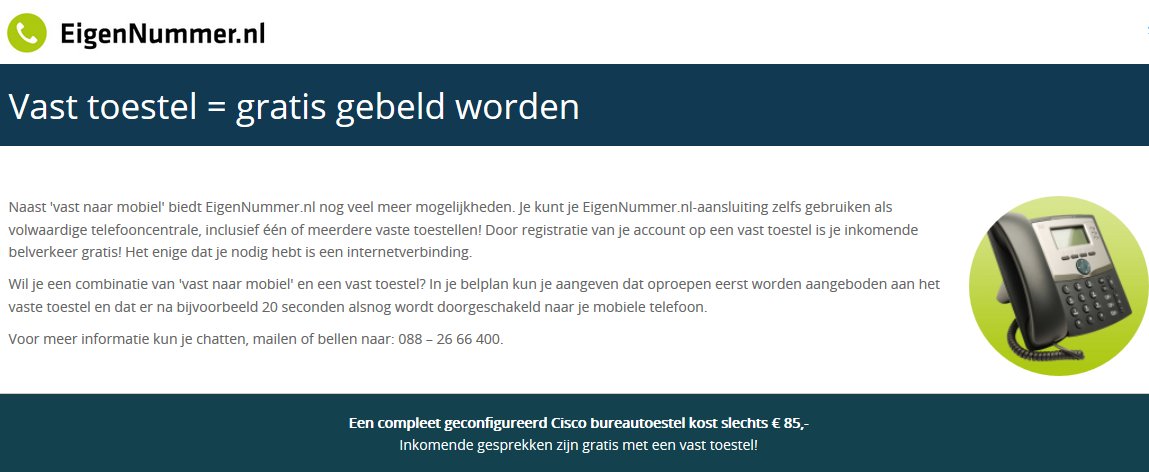 Naast een vast nummer op je mobiel, kun je ook een bureautoestel koppelen aan onze dienst. eigennummer.nl/nieuws/vast-to…