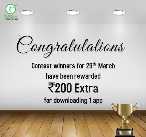 TaskBucksIndia's tweet photo. Congratulations to the #contest #Winners! https://t.co/BFulw5ApOR