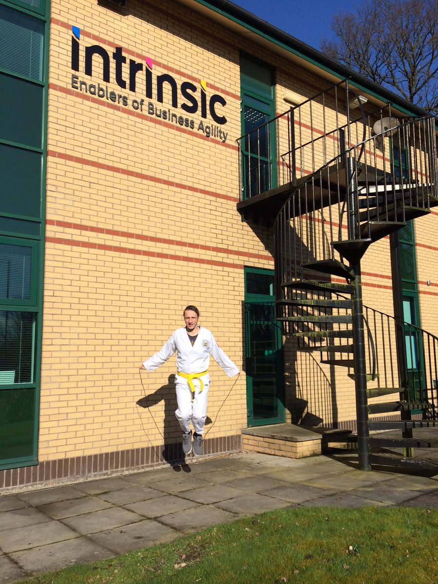 IntrinsicUK's tweet photo. #TECHcercise has caught on in Haydock @tomforsdike skipping with an #Ethernet cable #SooBahkDo https://t.co/L3Yrtm7hI8