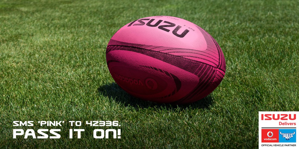 Retweet to pass the ball and help create awareness of breast cancer. SMS “ PINK” to 42336 to donate R30.