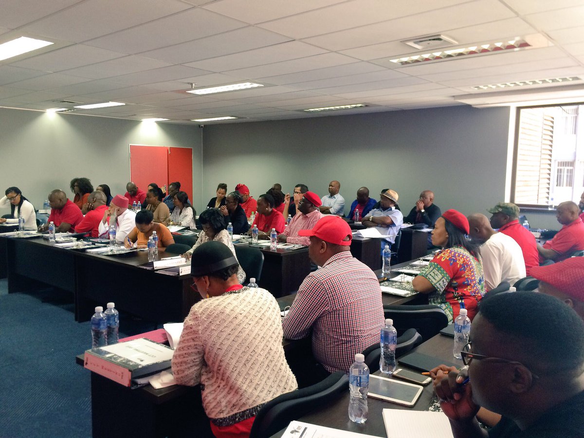EFFSouthAfrica's tweet photo. CIC @Julius_S_Malema now addressing the 5th Central Command Team of the 1st National People's Assembly #EFFCCT https://t.co/ixa5sdTpqz