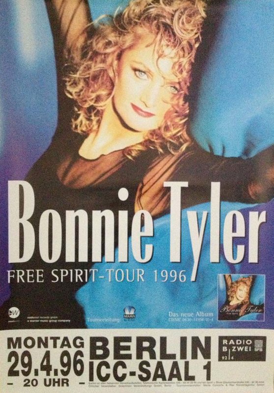 BonnieTylerTour's tweet photo. This week we're celebrating #FreeSpirit20. Check out the poster from Bonnie's Free Spirit Tour (1996) https://t.co/s35t9nmnZY