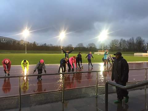 eerrclub's tweet photo. @BloomsburyBooks Warming up at training last night, ready for a run in the rain #runwithvassos https://t.co/XUWbTgjxCz