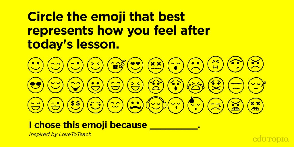 edutopia's tweet image. A simple way for teachers to gauge how their students are doing. 😀😐😩 #edchat