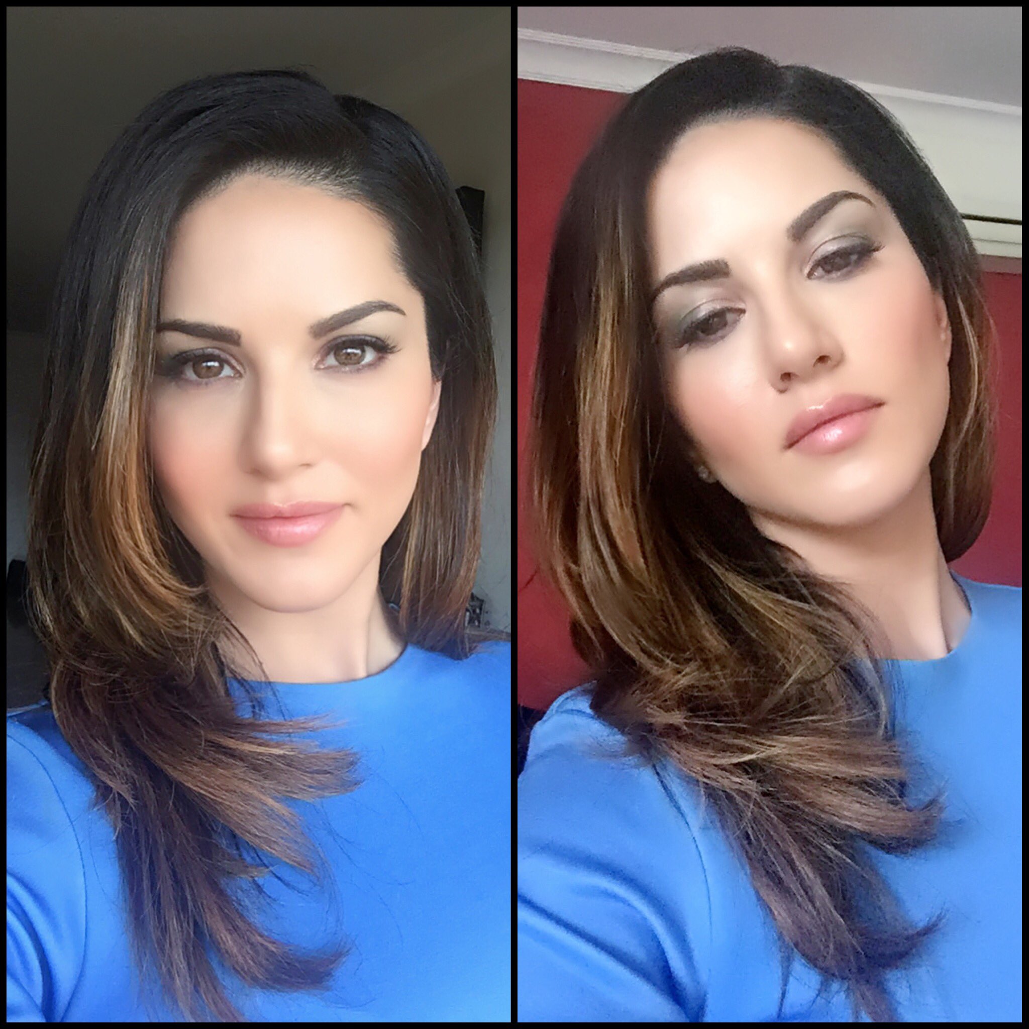 Simple pretty blow dry w/ side part by @tomasmoucka &blue toned eyes w/pale pink lip by @nitashawahi